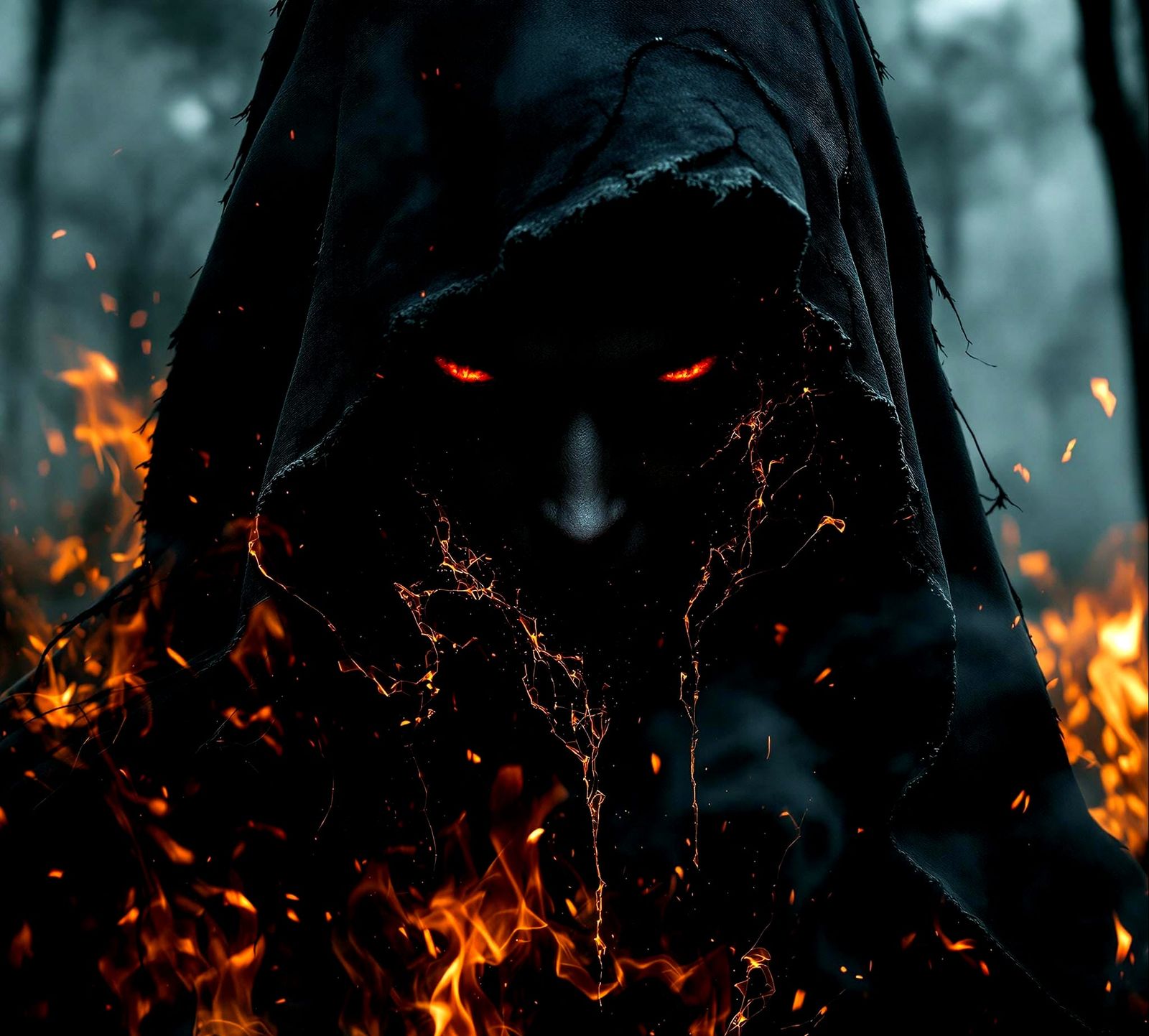 Dark Fantasy Witch Amidst Inferno