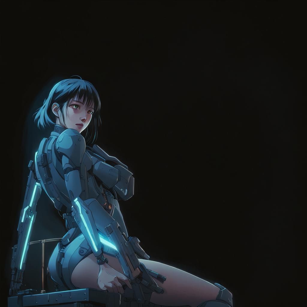 Sci-Fi Anime Woman in Cyberpunk Studio Ghibli Style