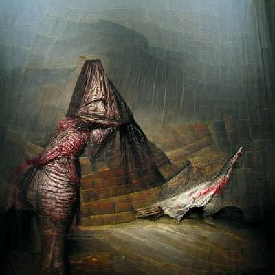 Pyramid Head in Silent Hill: A Horror Illustration