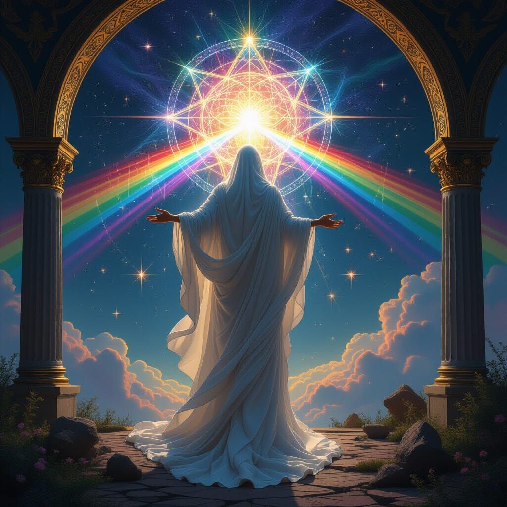 Ethereal Soul Ascending in Ornate Esoteric Style