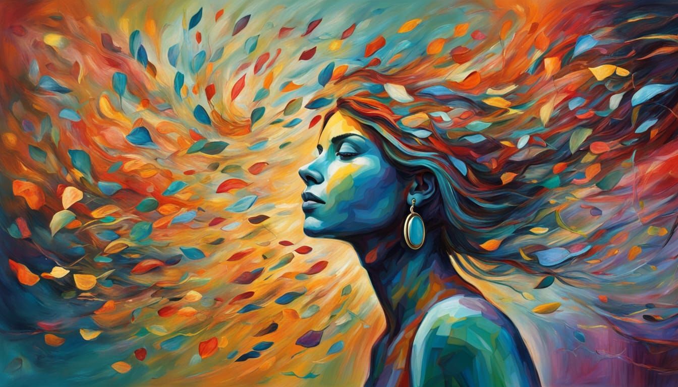 Vibrant Woman Empowered by the Universe's Abundance