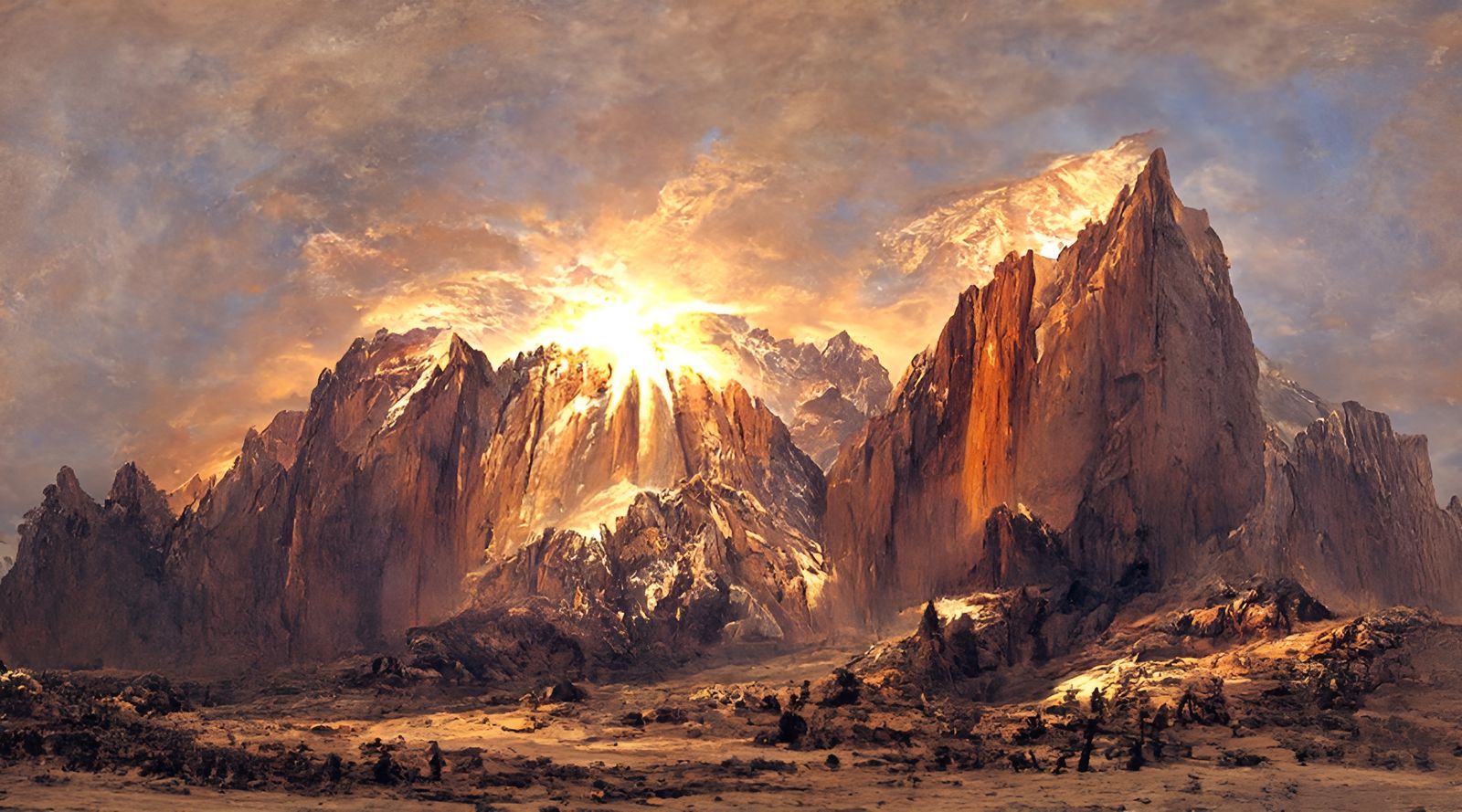 Mount Whitney Landscape in Bierstadt Style