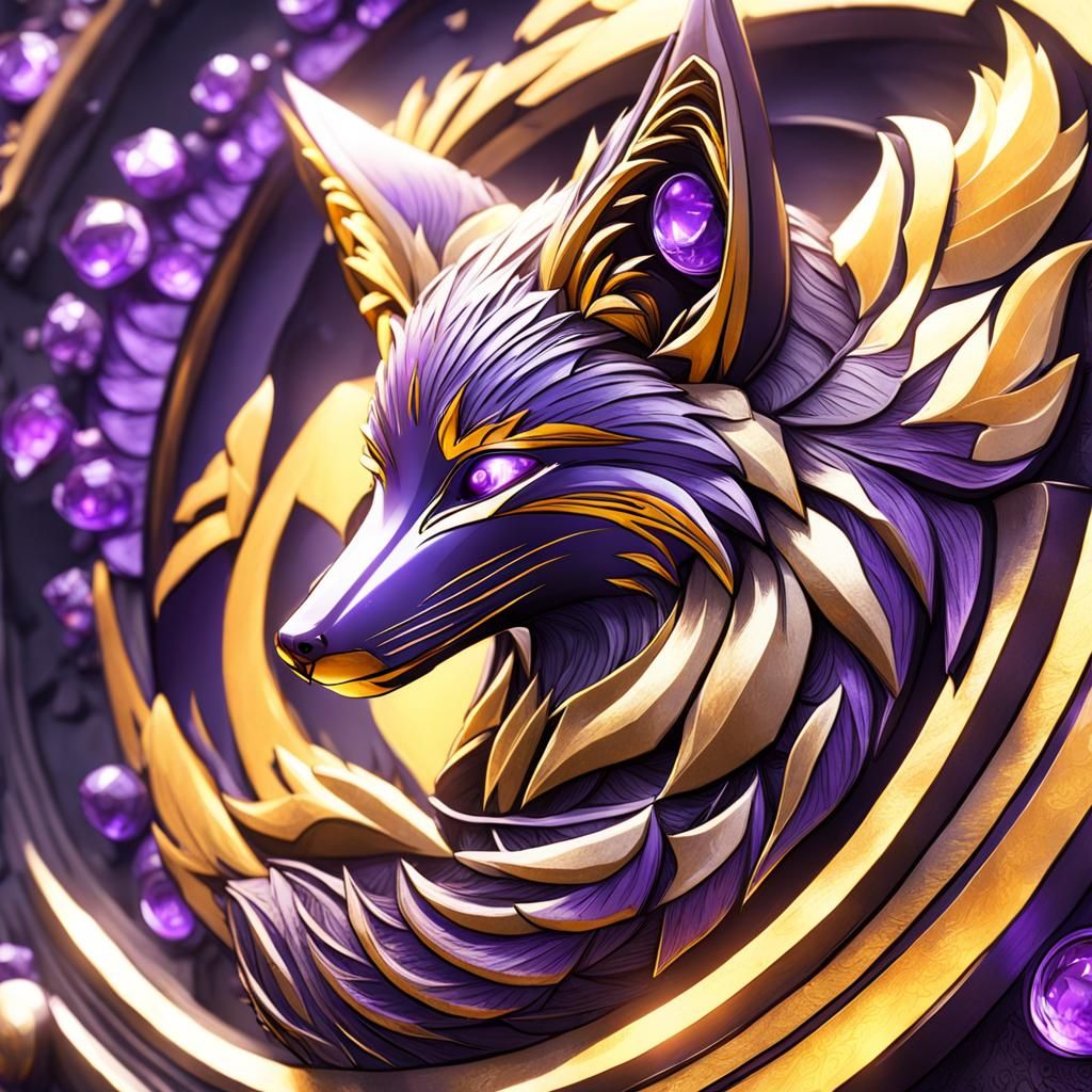 Runeite Fox in Dark Fantasy Style