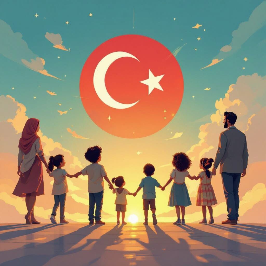 Children and Families Unite for Modern Turkey in Digital Art