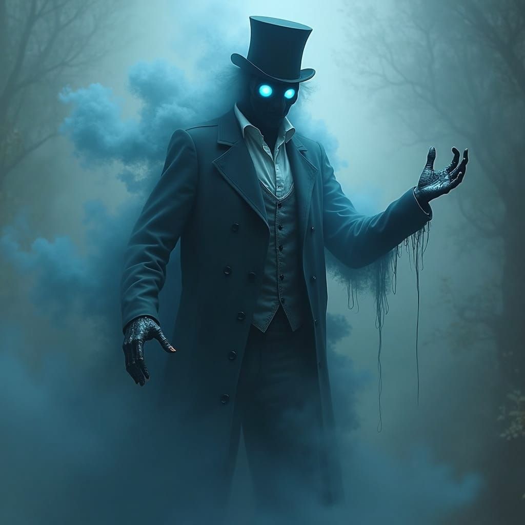 Spectral Medieval Tax Collector in Top Hat and Tuxedo