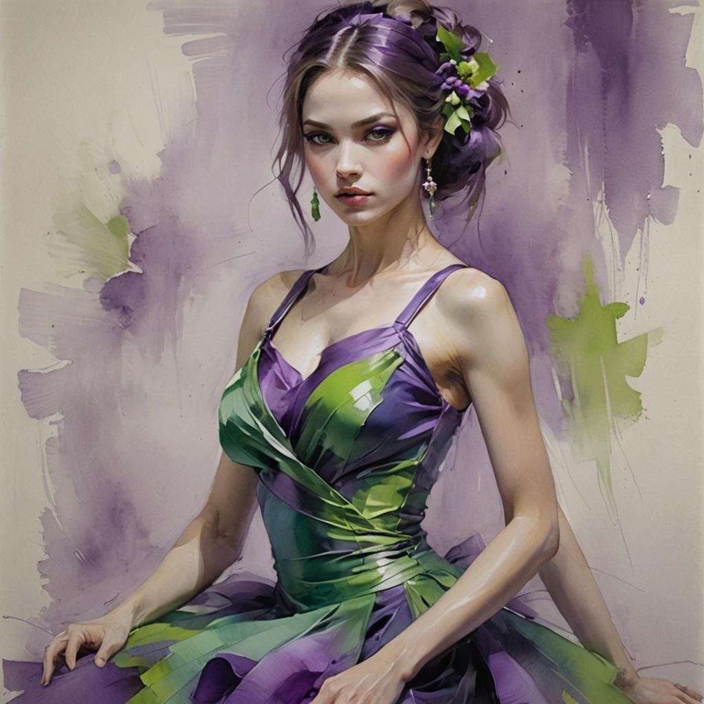 Dancer Portrait in Style of Figurative Art