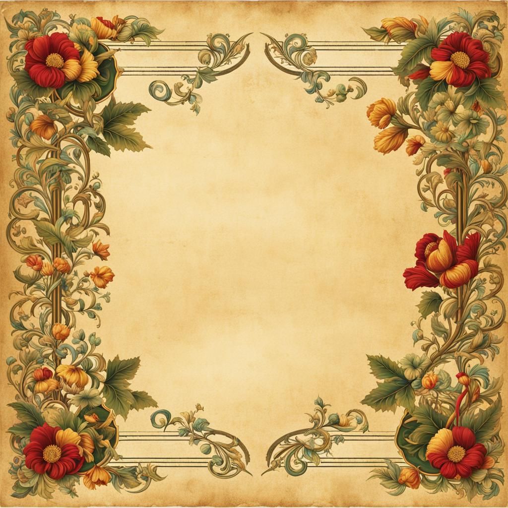 Illuminated Manuscript Page with Floral Accents