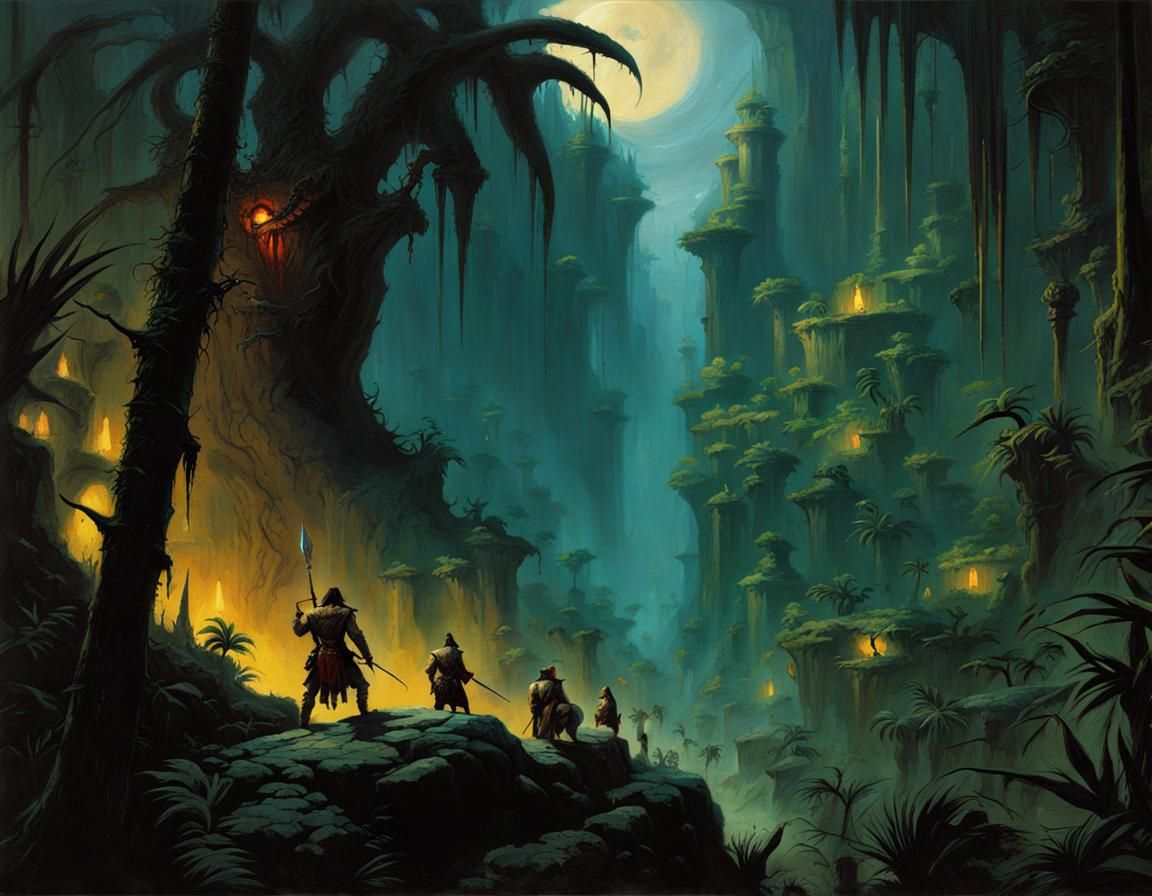 Ancient Jungle: Dark Fantasy Art in 4K