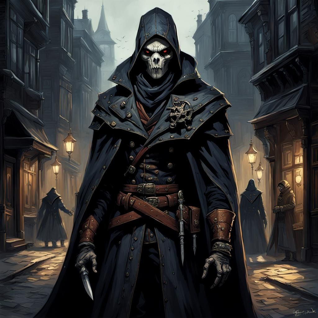 Weasel Assassin in Dark Victorian Street