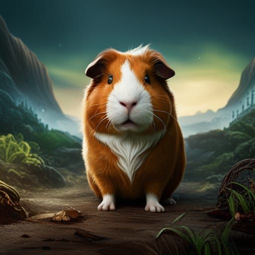 Fantastical Indian Guinea Pig: Detailed Matte Painting