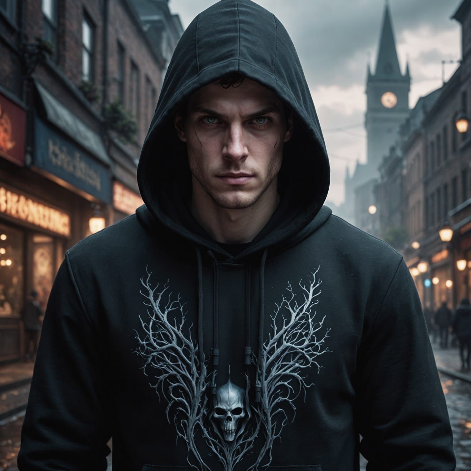 Dark Hooded Figure: Detailed Fantasy Concept Art