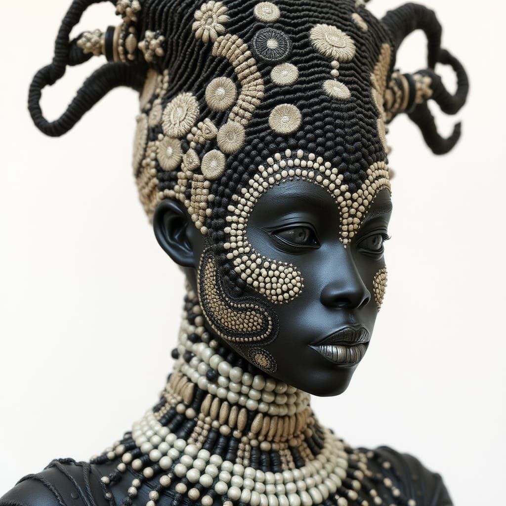 African Folklore Soft Textile Sculpture