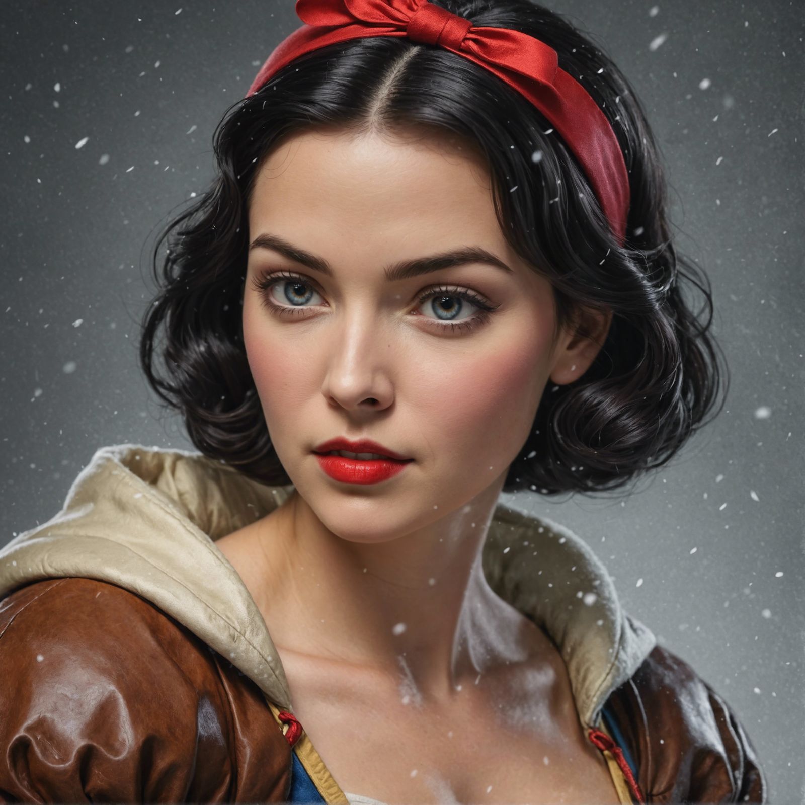 Hyperrealistic Snow White as Boxer, Pin-Up Style
