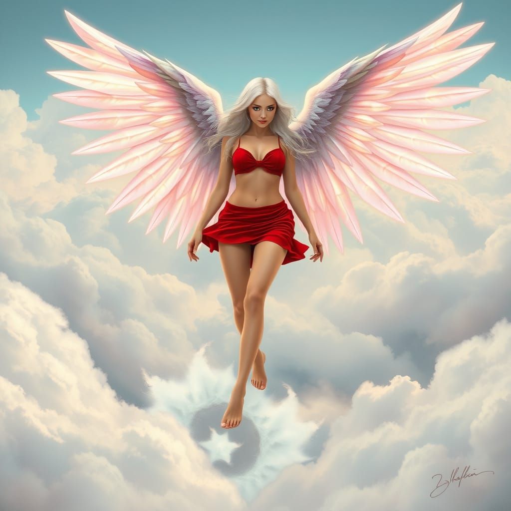 Ethereal Angelic Form in Celestial Realms