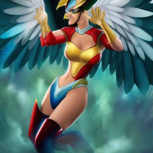 Katy Perry as Hawkgirl: Hyperrealistic Concept Art