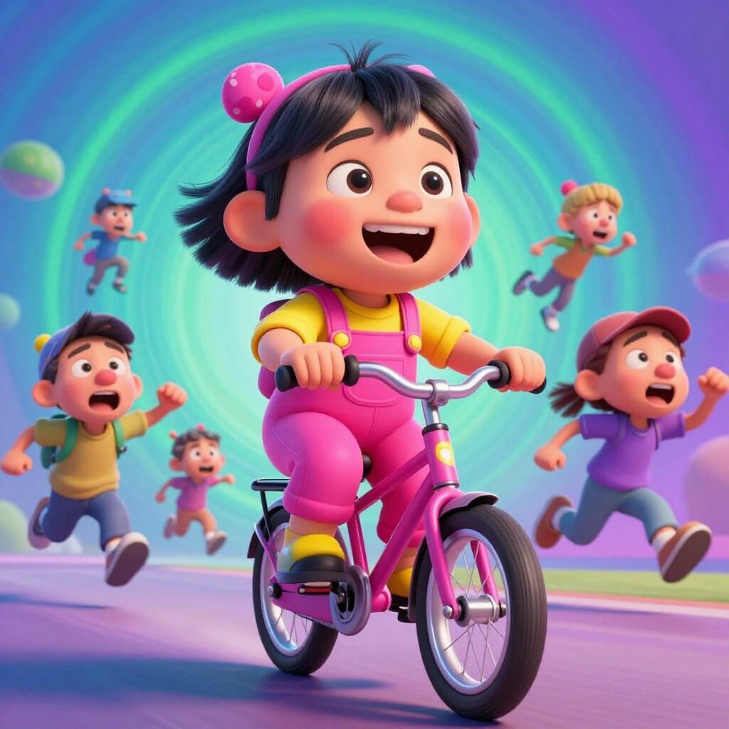 Cherubic Monster Girl Rides Bike, People Flee in Delight