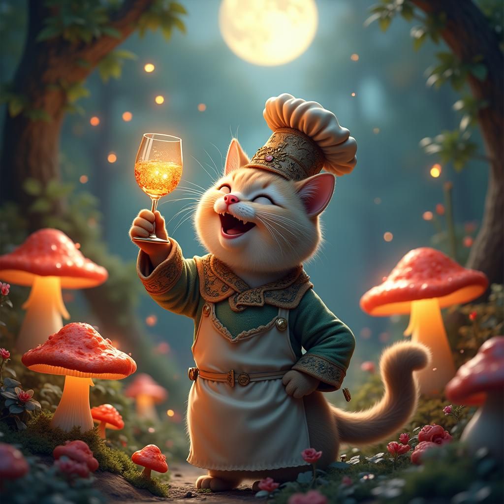 Joyful Cat Chef's Garden Toast in Fantasy Style