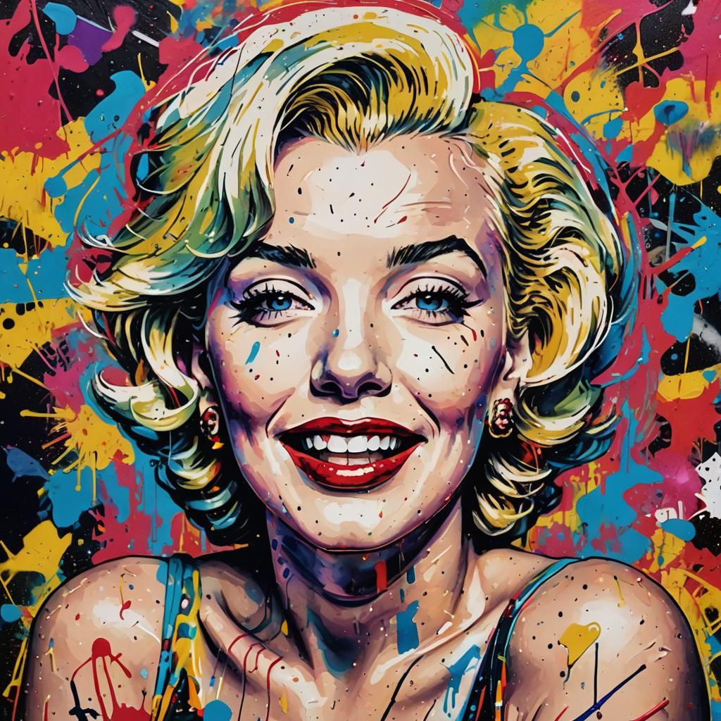 Pop Art Graffiti Portrait of Marilyn Monroe