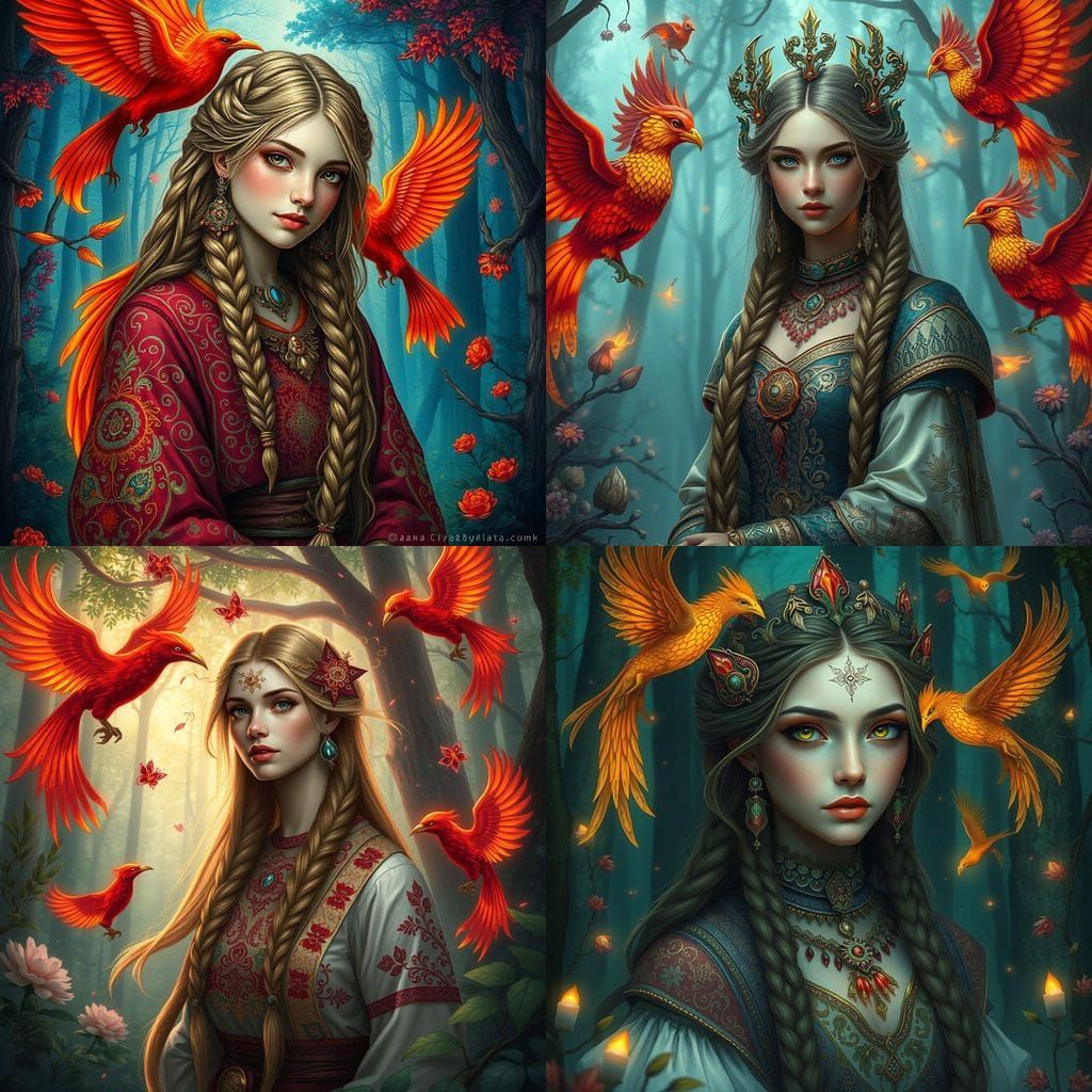 Mythical Russian Beauty in Fantasy Forest