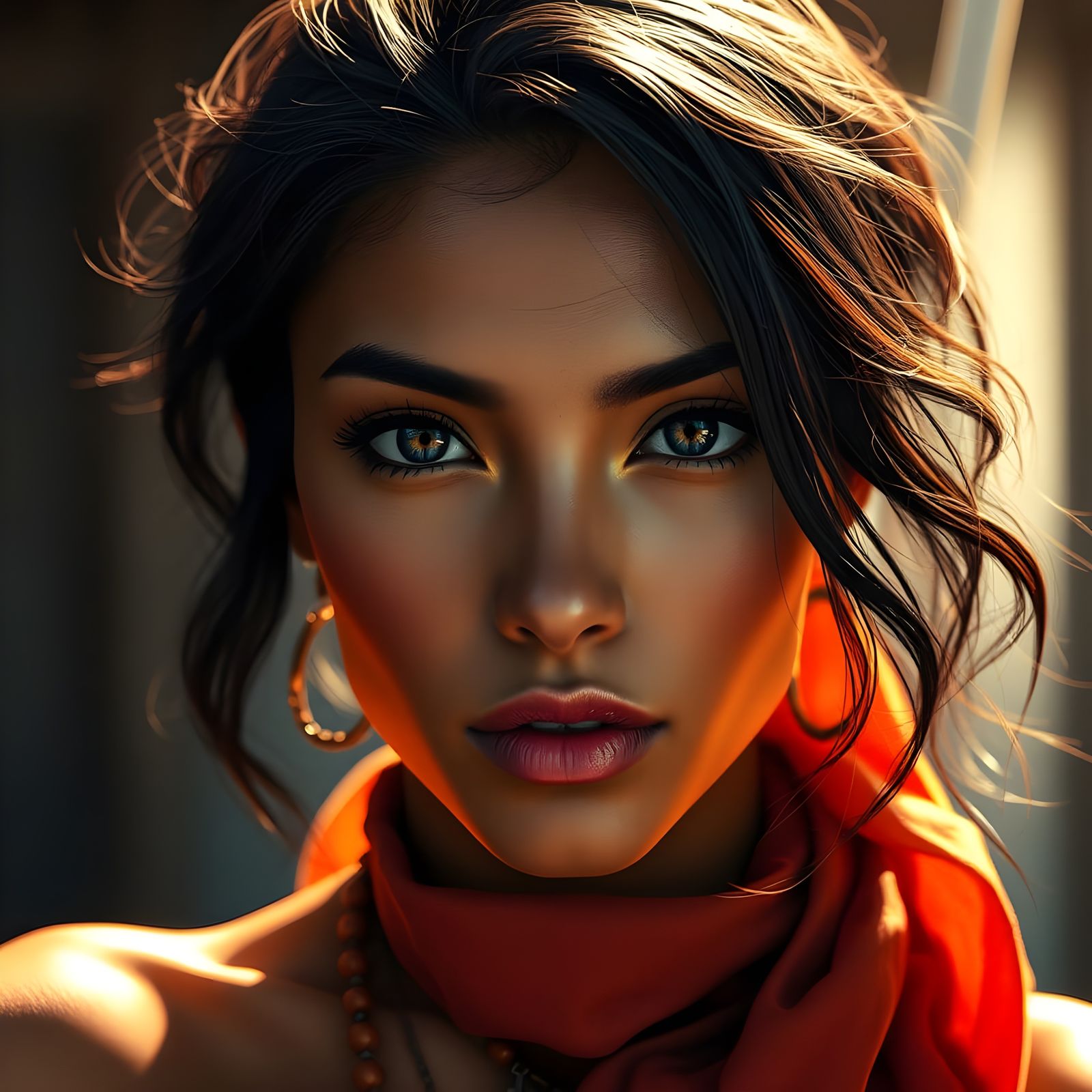Exotic Beauty Portrait with Dynamic Lighting