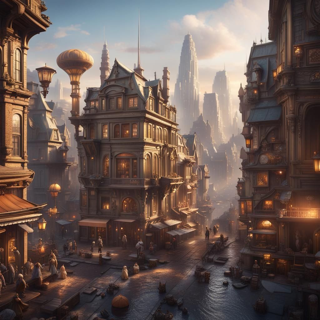 Cat Metropolis: A Fantastical Cityscape Painting