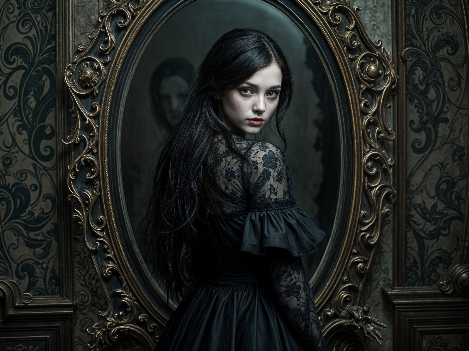 A Seductive Witch with a Dark Reflection