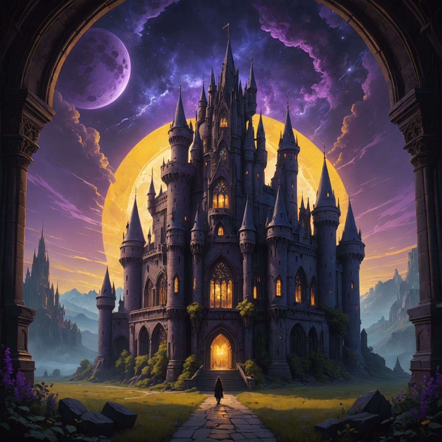 Ethereal Gothic Metal Album Cover in Dark Fantasy Style