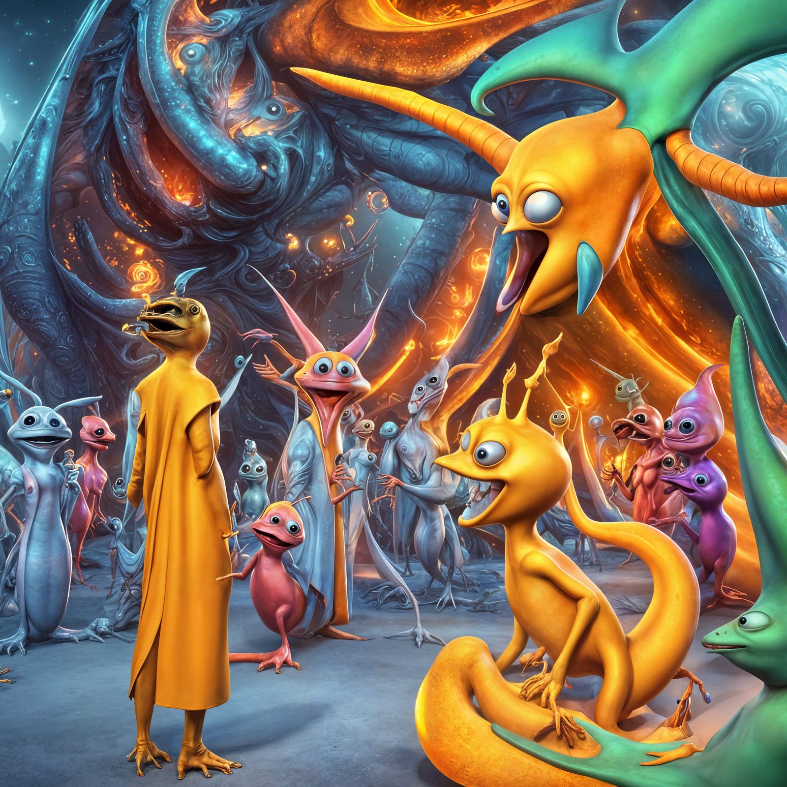 Play's Director doing the final blocking for the Climax of the Extravaganza. Break a Leg!