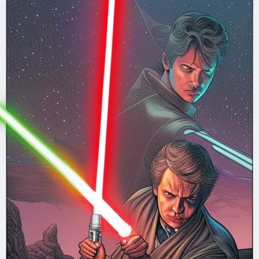 Dynamic Lightsaber in Comic Book Style