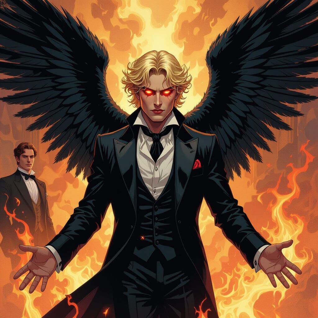 Fallen Angel: A Dramatic Comic Book Scene