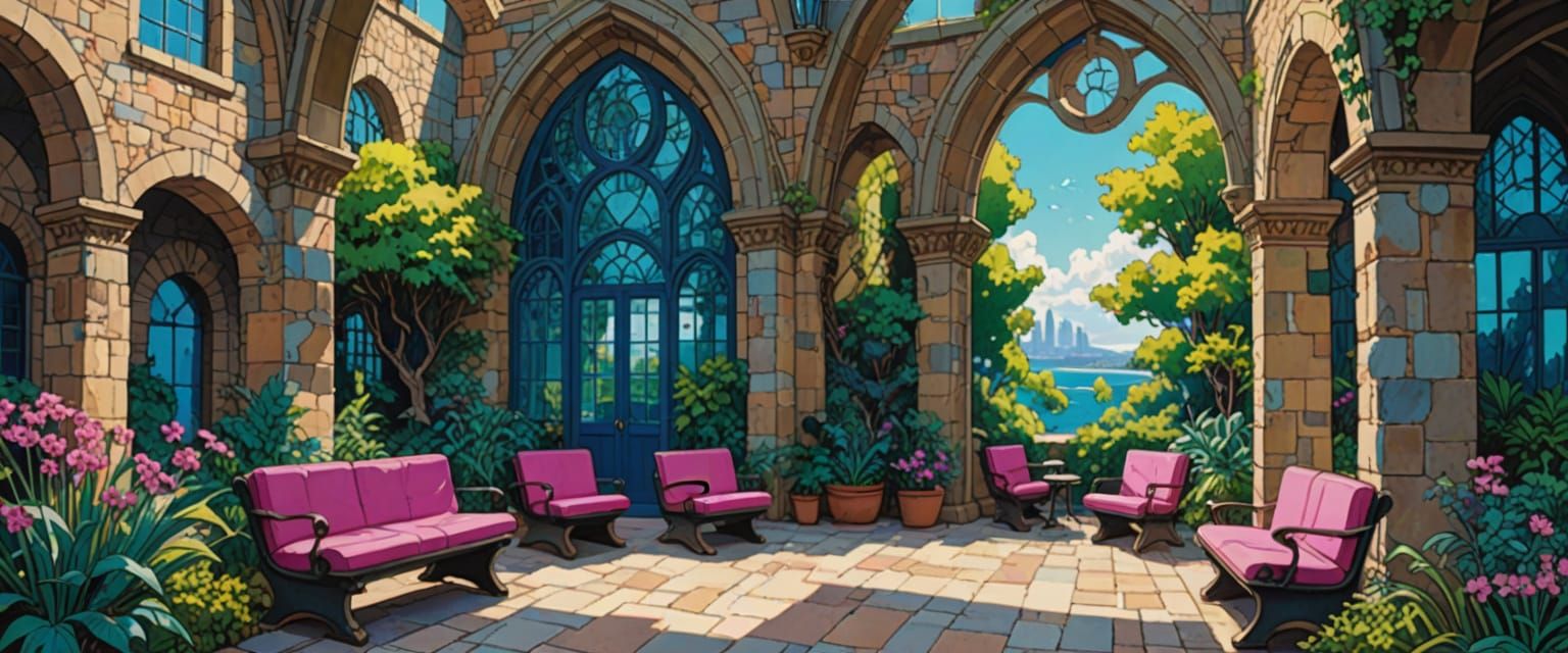 Futuristic Arcology in Comic Book Style