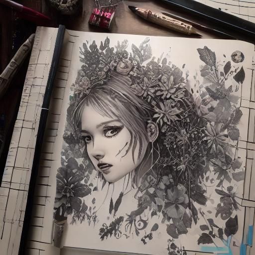 Graphite Fairy Sketch in Notebook