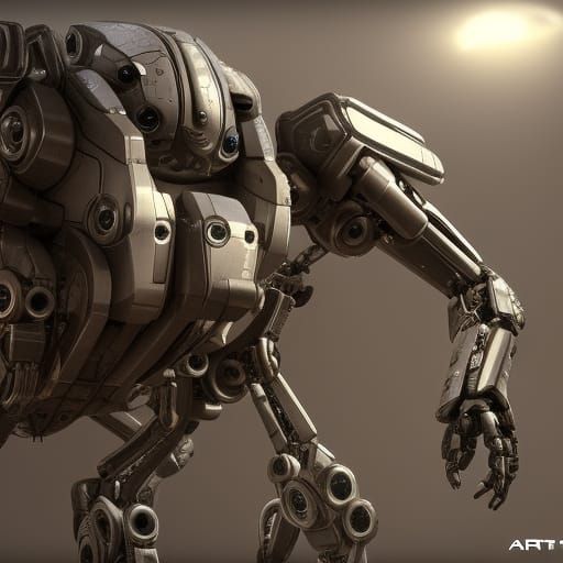 Futuristic Robot Creature with Intricate Mech Details