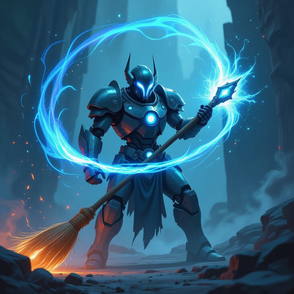 Ancient Robot Wields Magic Wand and Broomstick, Reshaping Wo...