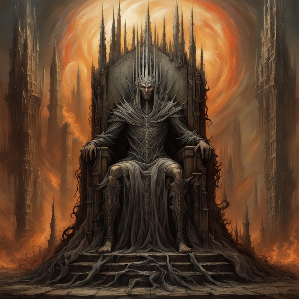 Sauron Enthroned in Mordor: A Biomechanical Horror