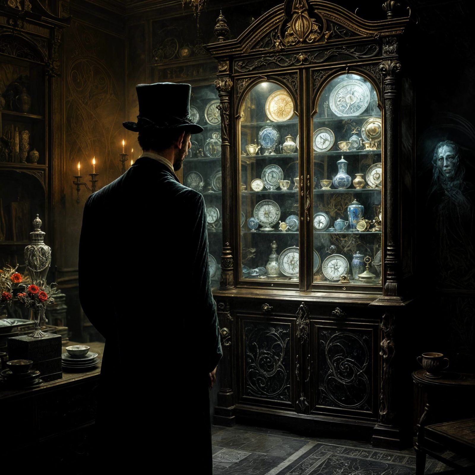 Baroque China Cabinet Masterpiece in a Haunted Antique Shop