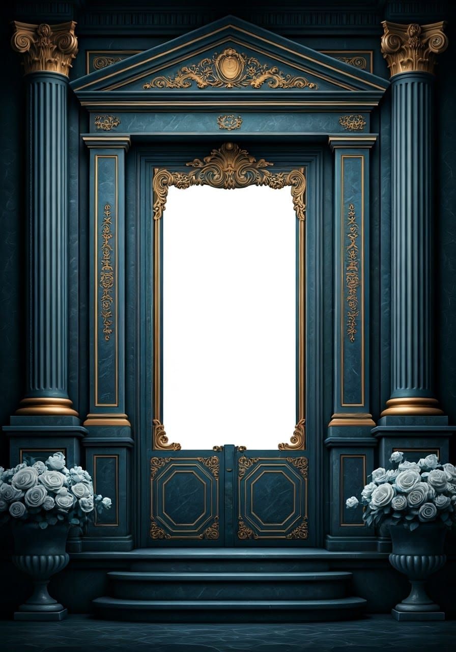 Majestic Baroque-Inspired Hasidic Title Page with Opulent De...