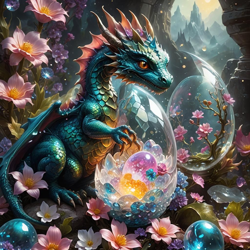 Baby Dragon Hatching: Hyper-Realistic Fantasy Art
