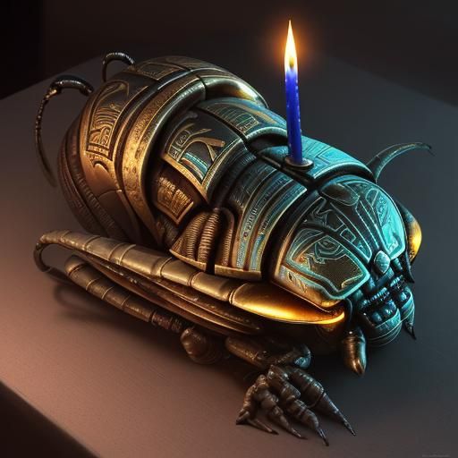 Cyberpunk Scarab Beetle in Ancient Egypt