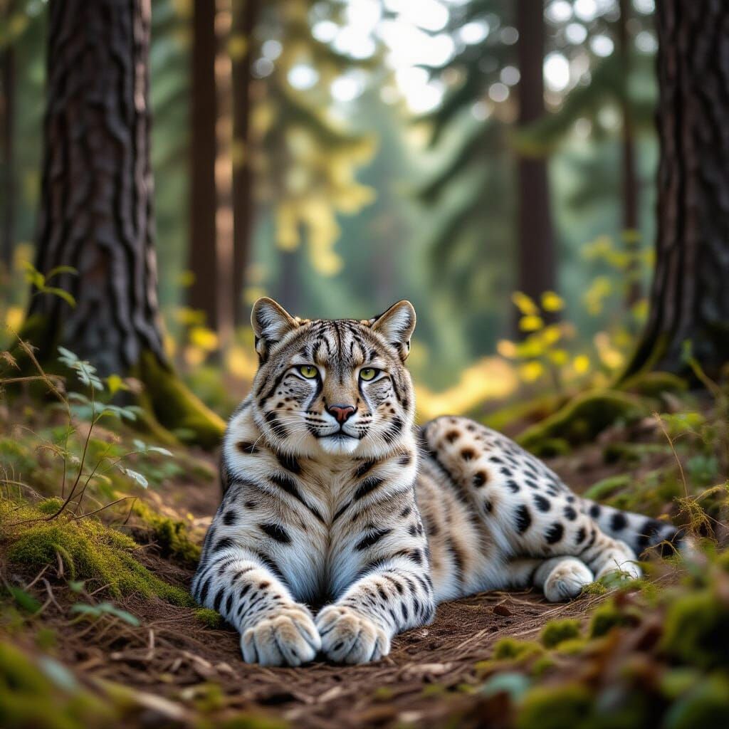 Leopard in Dark Forest, HD Photography Style