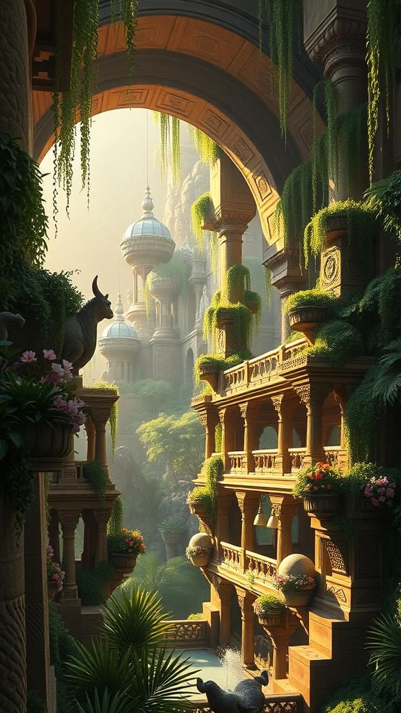 Hanging Gardens of Babylon: Matte Painting in 8k