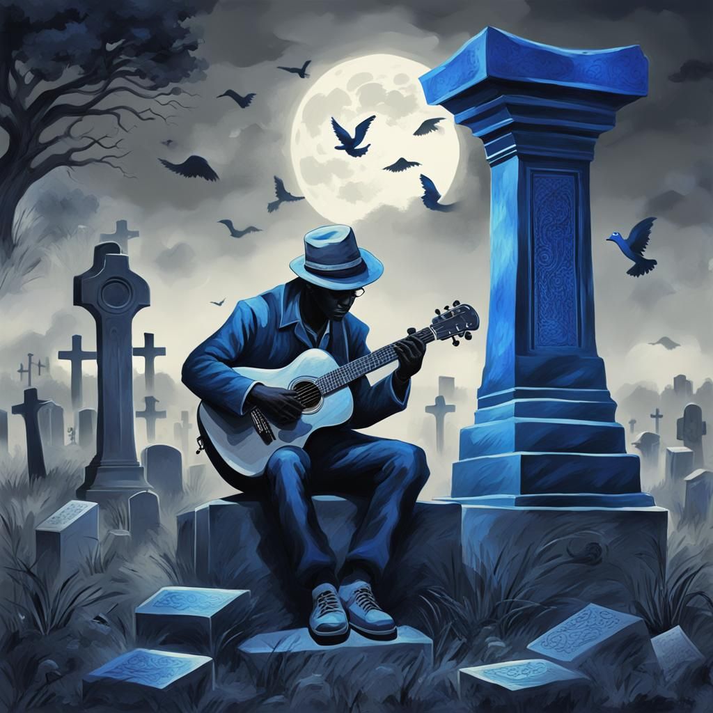 Ghostly Trumpet Serenade in Cemetery at Midnight