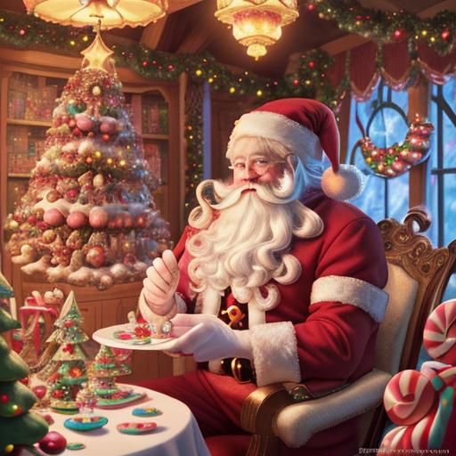 Magical Christmas Wonderland in Candy Art Style