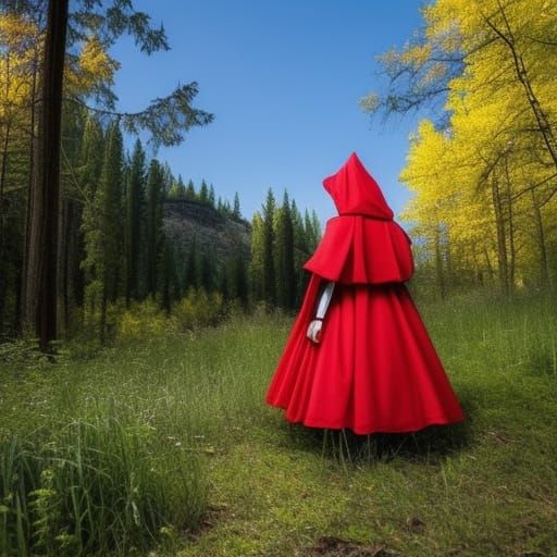 Armored Little Red Riding Hood: Detailed Realistic Portrait