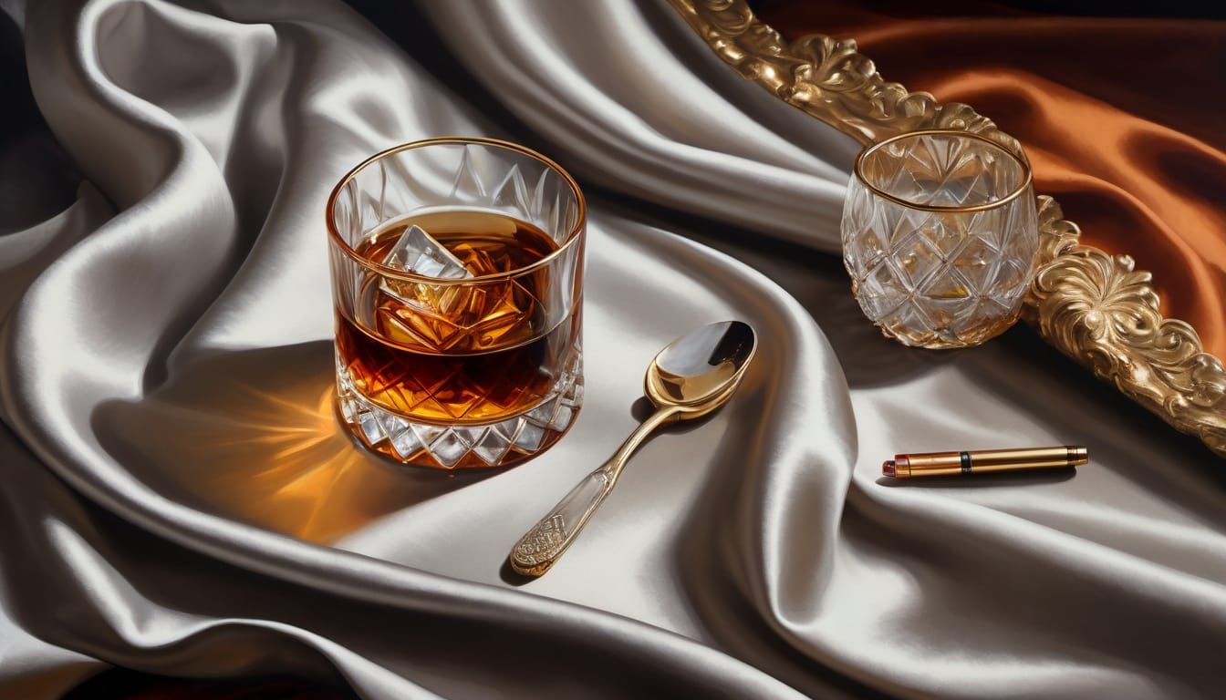 Whiskey Still Life in the Style of Romanticism