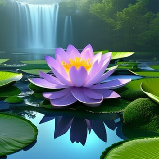 White Gold Lotus Flower in Secret Garden