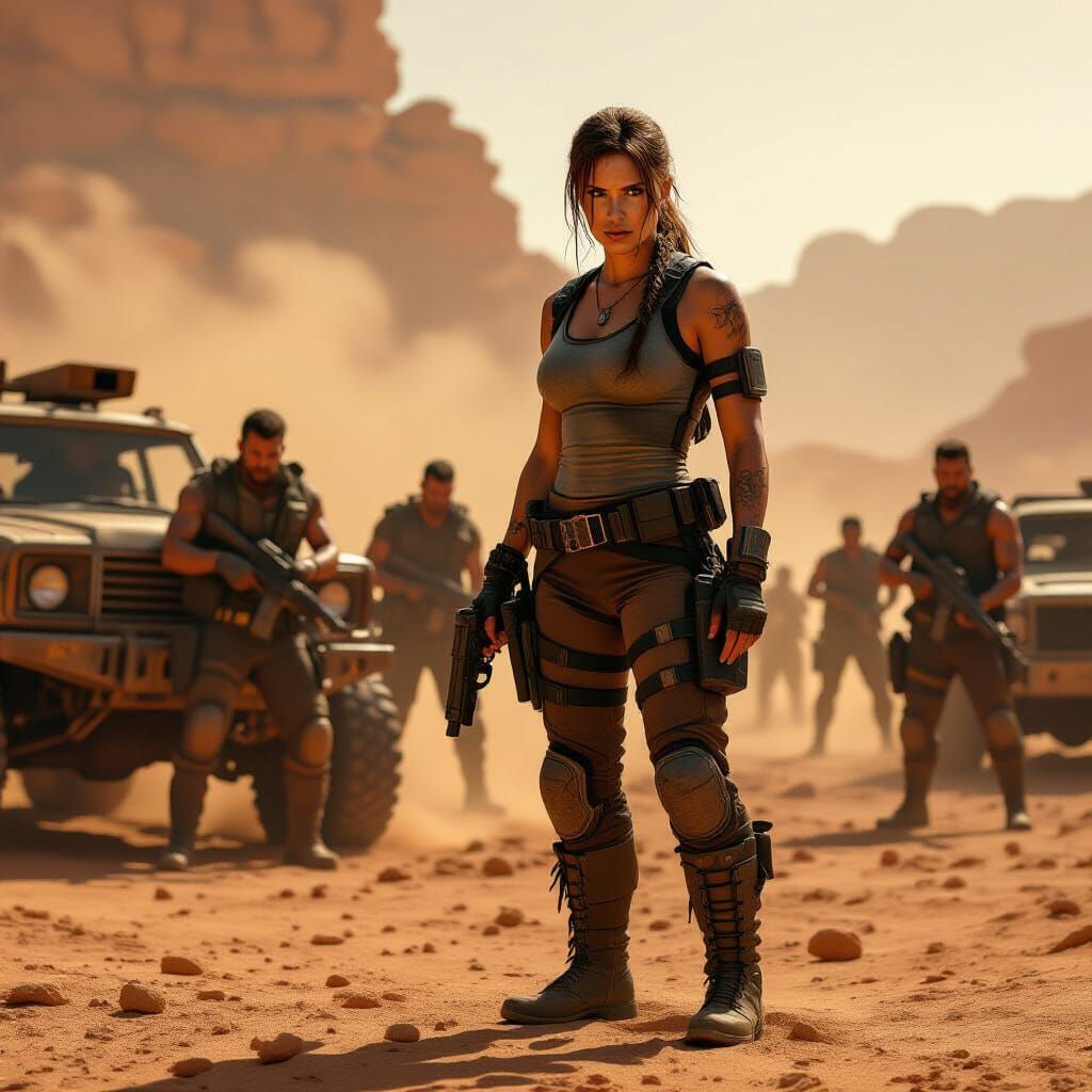 Lara Croft in Post-Apocalyptic Wasteland