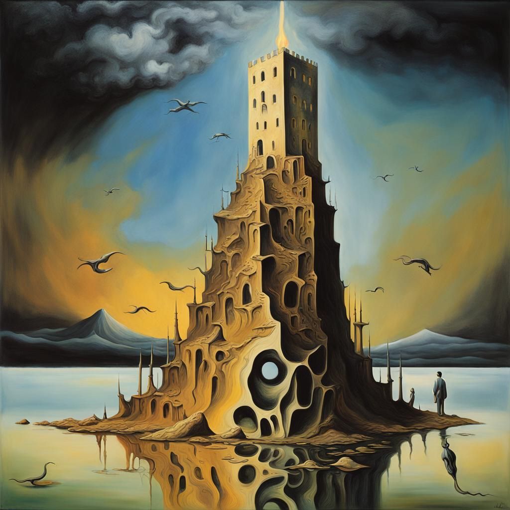 Surreal Melting Landscape in Salvador Dali Style