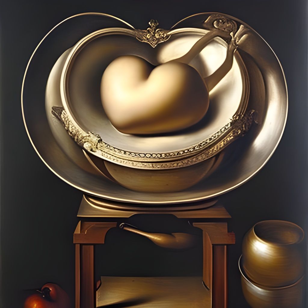 Baroque Still Life: Heart and Brain on Hearth