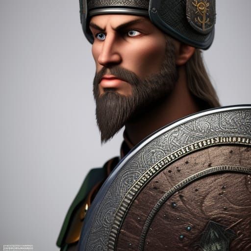 Nordic Viking Shaman in Detailed 3D Art